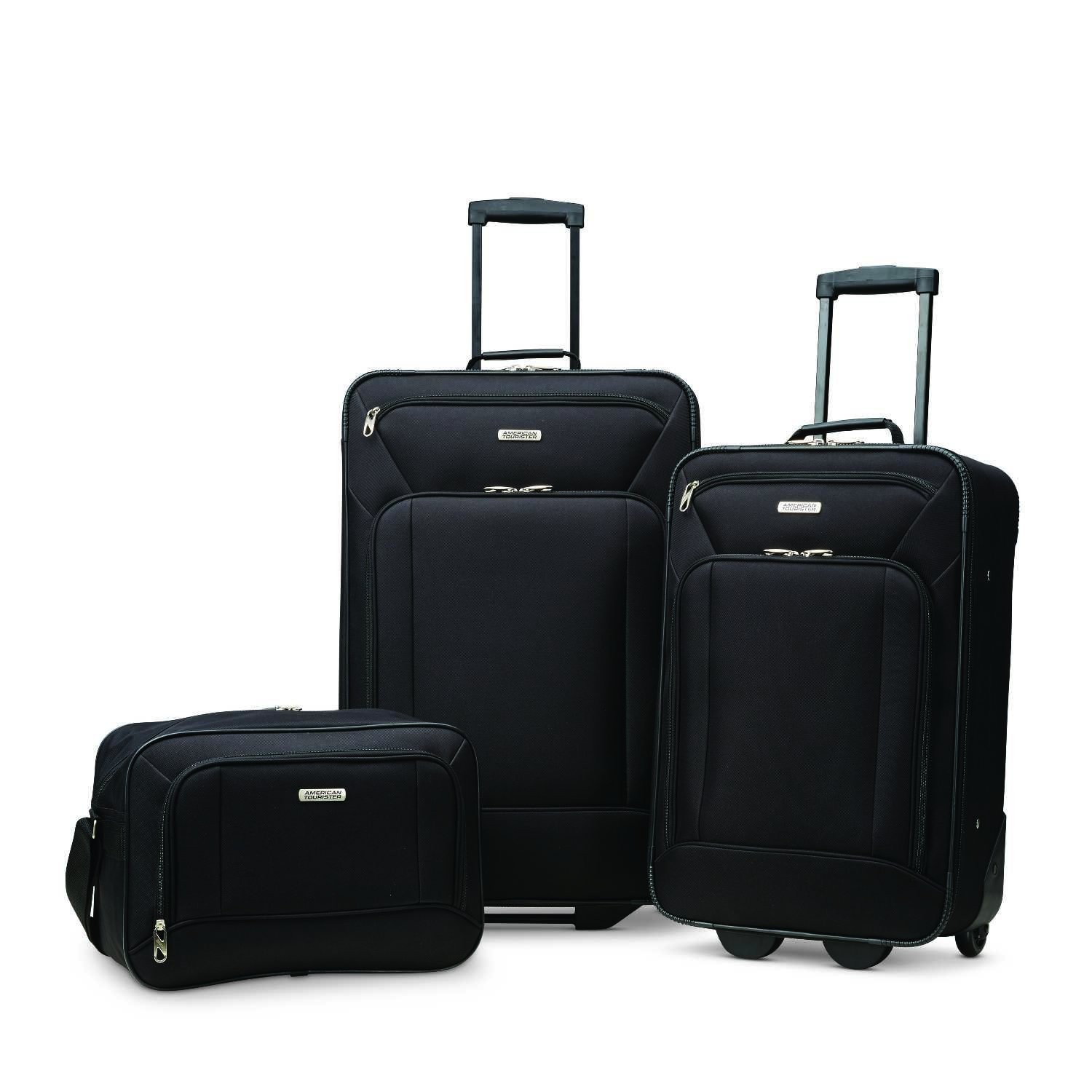 Fieldbrook XLT Softside Upright Luggage, Black, 3-Piece Set 