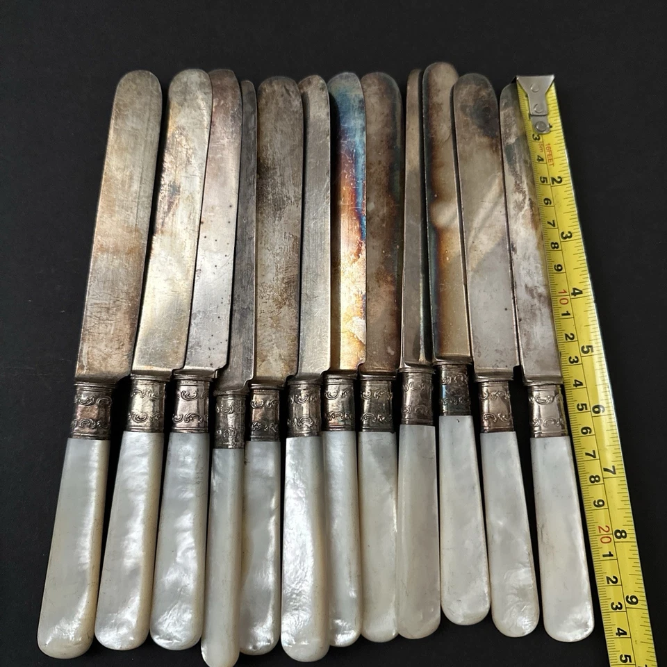 Lote de 18 Cuchillos Madreperla Landers Frary & Clark Banda Esterlina De Colección Foto 2 de 4