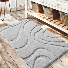 Bathroom Rugs 20x32 Non Slip Bath Mats for Floor Shower Tub Grey