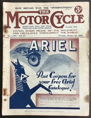 The MOTOR CYCLE Magazine 1 Oct 1936  #1747 AJS & RUDGE IMPROVEMENTS