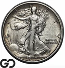 1917-S Walking Liberty Half Dollar, Reverse MM, *Better Date* Choice AU