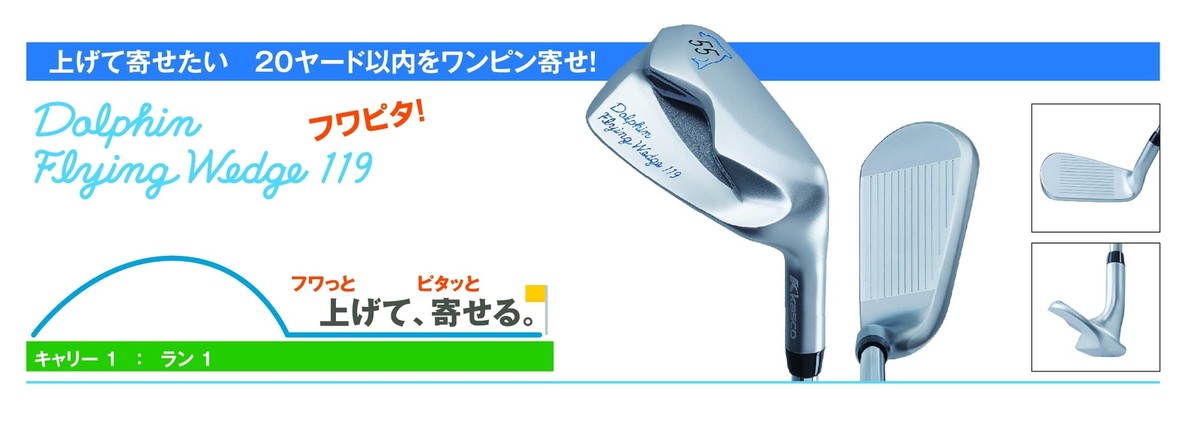 Kasco - 【take】kasco Dolphin Wedge DFW-119 New Kasco Dolphin Flying Wedge DFW-119 33 inch carbon shaft