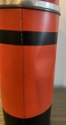Vintage Aladdin Economy Red & Black Stripe Metal Quart Size Thermos — photo 5