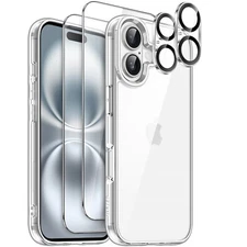 5 in 1 Case for iPhone 16 6.1-Inch with Screen and Camera Lens Protectors