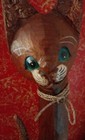 Rustic Primitive Kitty Statue 32" Free Standing Hand Carved Wood Cat Sculpture — photo 3