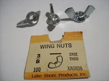 Lot of 50 3/8-16 ZINC PLATED STEEL WING NUTS, HIGHEST QUALITY, Lake Shore Prod.