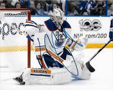 LAURENT BROSSOIT signed 8x10 photo EDMONTON OILERS b