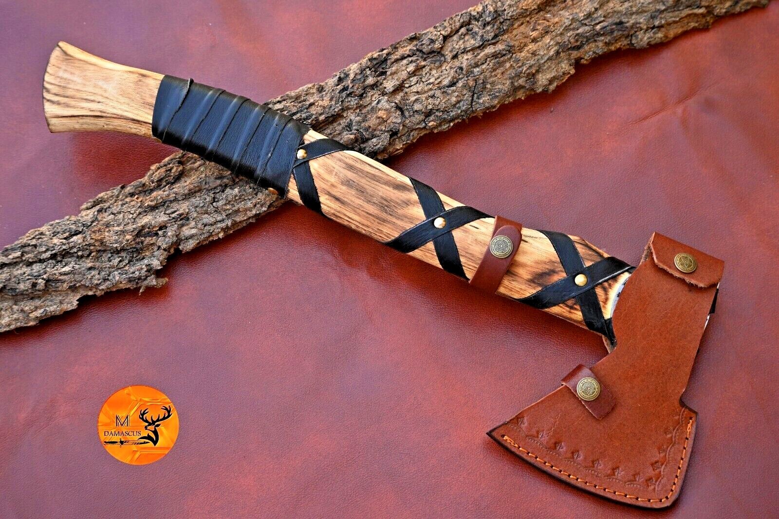 VIKING HANDMADE HIGH CARBON STEEL TOMAHAWK , HATCHET, AXE , INTEGRAL