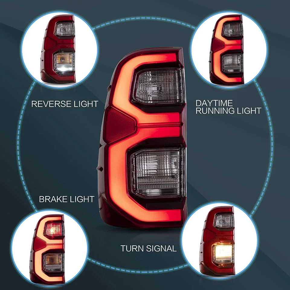 Tail Lights For Toyota Hilux Revo 2015 2016 2017 2018 2019 2020 2021 Rear Lamps - Image 3 of 4