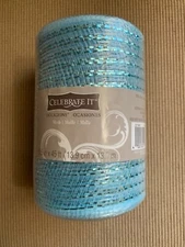 Celebrate It Occasions Premium Mesh Blue Striped 5.5 in  x 15 yds (45 feet) 