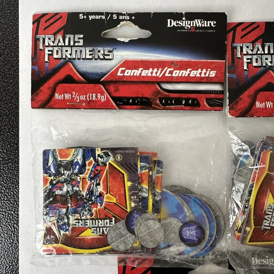 Lot Of 3 Packs NEW 2008 Hasbro Transformers Confetti 2/3oz - Image 2 of 4