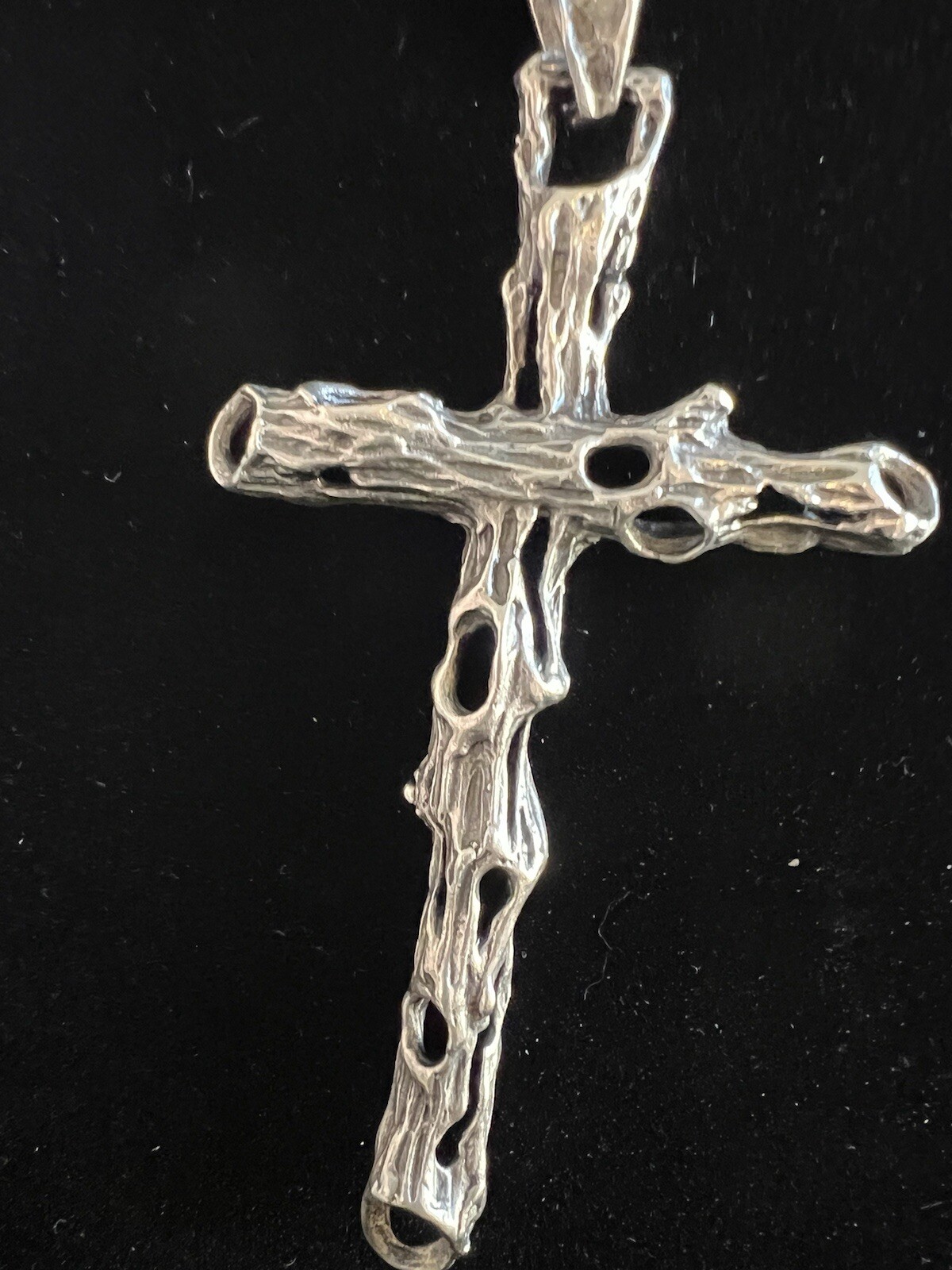 Rustic Sterling Silver Cross - image 2
