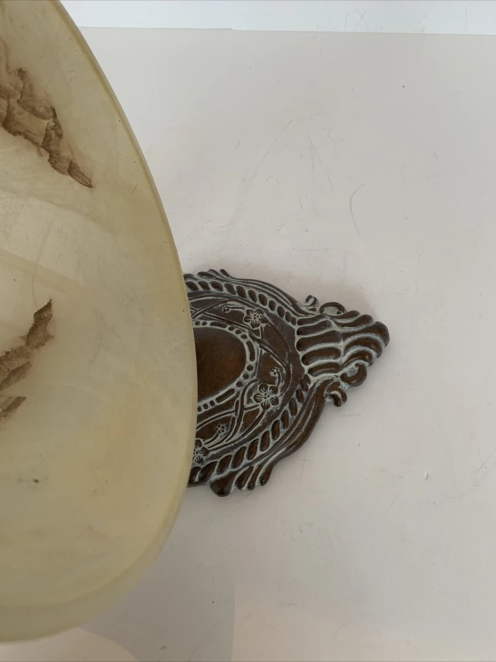 Aplique de montaje en pared con cable aspecto de cobre rústico pantalla de vidrio tostado esmerilado Foto 4 de 4