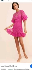 La Mason Talulah pink lace dress size medium 