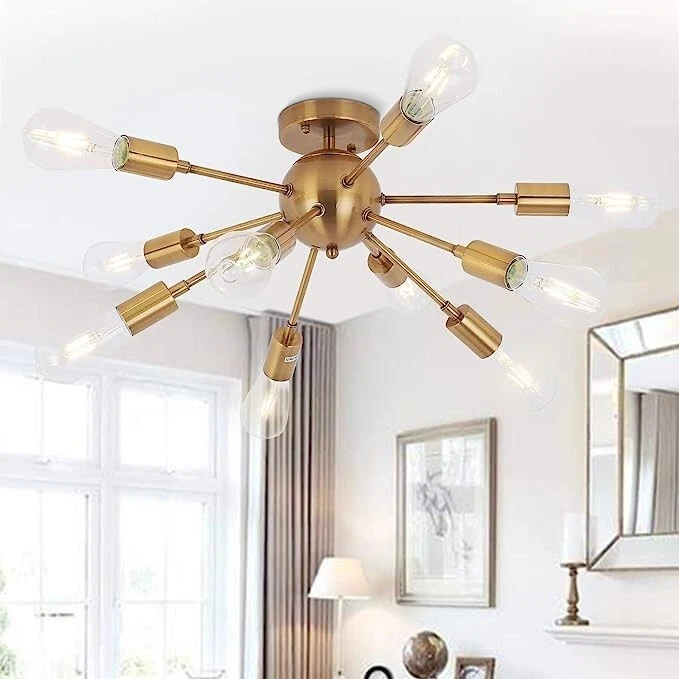 PAKOKULA Vintage Ceiling Lighting Sputnik Ceiling Light 10 Light