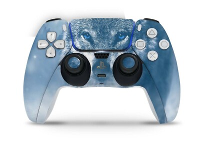Playstation 5 PS5 Controller Skin Design Wrap Schutzfolie Cover Wolf blue Eyes