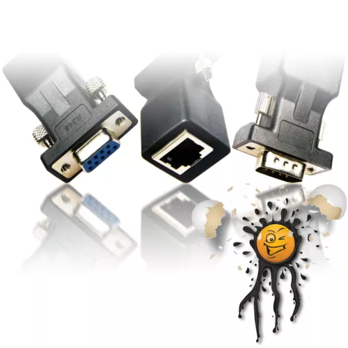 RJ45 to DB9 SUB-D Stecker Buchse male female RS232 RS485 UART serial Adapter