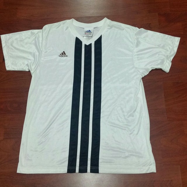 Adidas Short Sleeve Ringer Trefoil Logo T Shirt Vintage Style 3 Stripes Size L | eBay