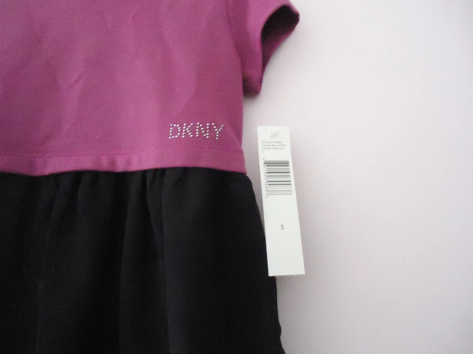  GIRLS BLACK & PINK SUMMER DRESS MADE BY DKNY / SIZE 5 / ZIPPER BACK CLOSURE - Image 3 of 4