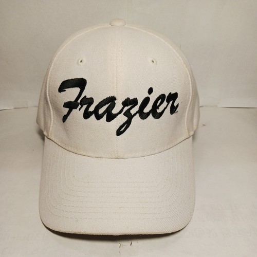Frazier Custom Last Name White Hat Black Lettering Adjustable Cap