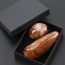 Polished Silk Banded Lace Agate Crystal Sardonyx Carnelian Palm Natural Stone US