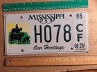 License Plate, Mississippi, 2020, Horse, Cows, Cowboy, H078 CF (Cattle Farm)