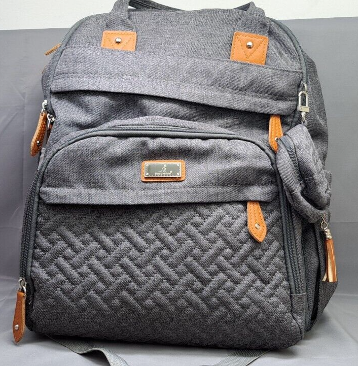 Bobbleroo Water-Resistant Diaper Bag Backpack with Changing Pad & Padded Straps-image