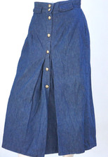 Vintage 80s Denim Blue Jean Maxi Skirt By Clockwork Retro Boho
