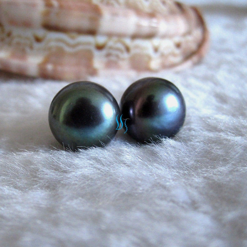 Pendientes de perlas de agua dulce de 11,5-12,0 mm—MÁS COLORES Foto 2 de 4