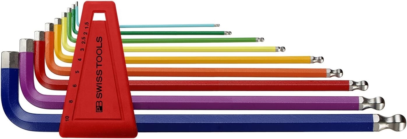 PB Swiss Tools PB 212LH-10 RB Ballend Hex Set Long Rainbow Wrench ...