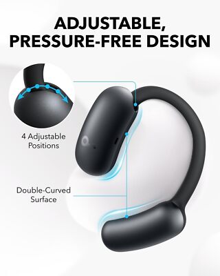 soundcore Aerofit 2 ブラック 中古美品 Soundcore AeroFit 2 Open-Ear Headphones Hi-Res Bass Adjustable Ear