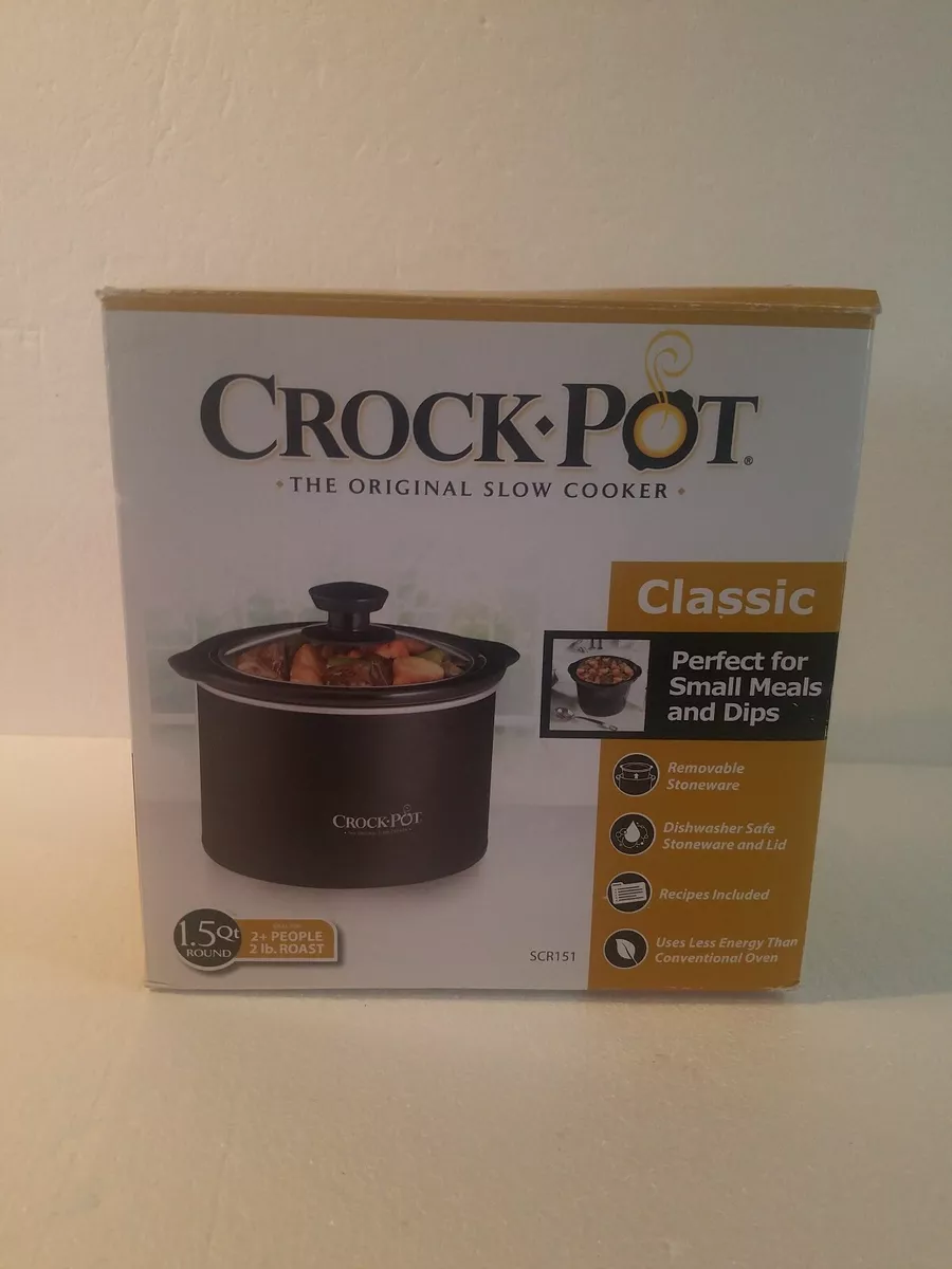 1.5 Quart Round Slow Cooker Removable Pot, Stoneware And Lid Include