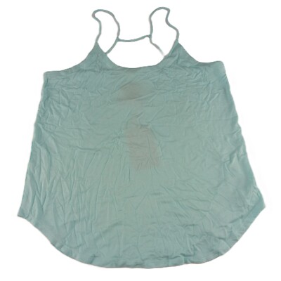 Chaser Strappy Shirttail Cami Women's Size Large Breezy Blue Tank Top Shirt