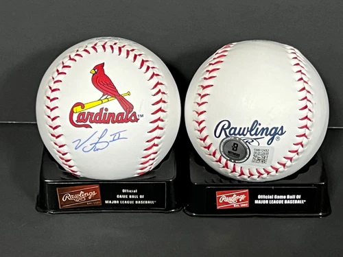 Victor Scott Cardinals Auto Signed LOGO Baseball Beckett WITNESS Hologram -