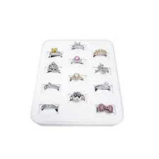 neuxi 12 Slots Ring Tray Display, Slotted Ring Showcase Display 
