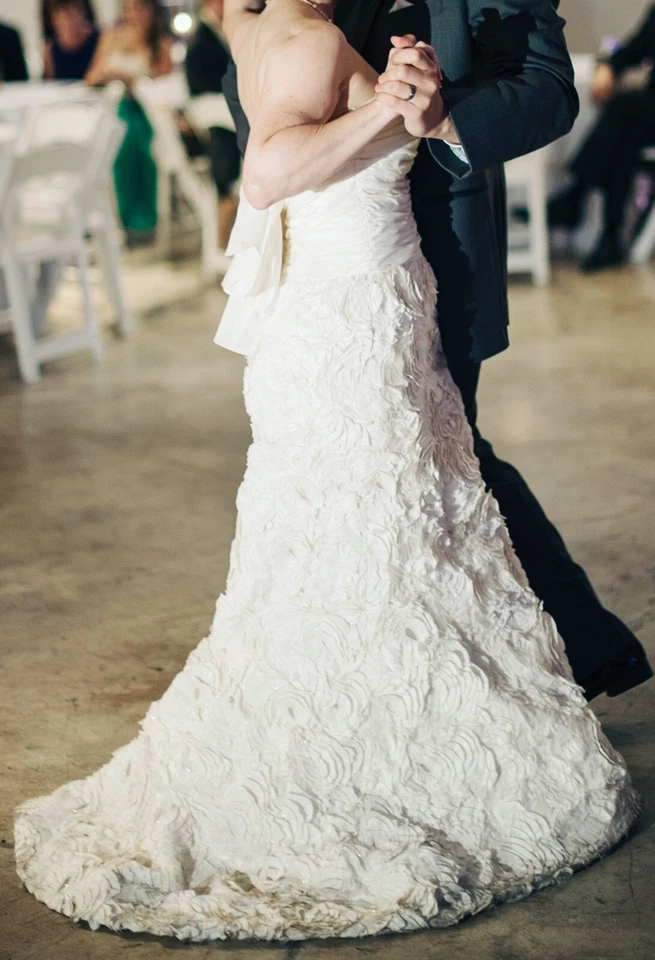 Amsale Penelope свадебное платье и вуаль, профессионально очищенный, размер 8 / маленький - Изображение 3 из 4