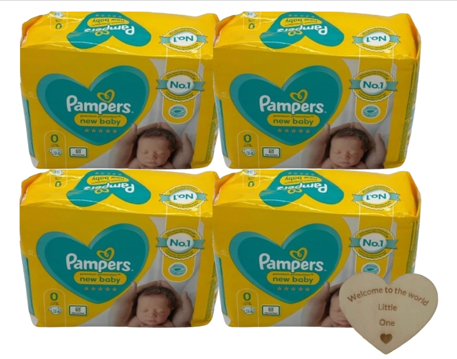 Newborn Baby Care Bundle 96 Pampers Size 0 Nappies, with Welcome To The World 3