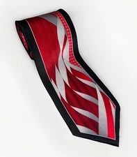 Steven Land Beautiful Red And Black Silk Tie 4” 59”