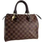 Louis Vuitton Damier Speedy 25 Coated Canvas Fabric Brown Handbag 4843