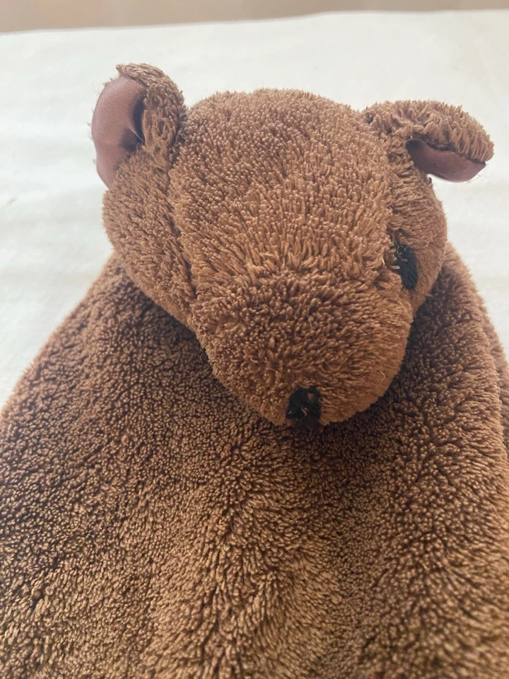 Головастики медведь коричневый Baby милый безопасности одеяло атласная отделка читать один глаз отсутствует - Изображение 2 из 4