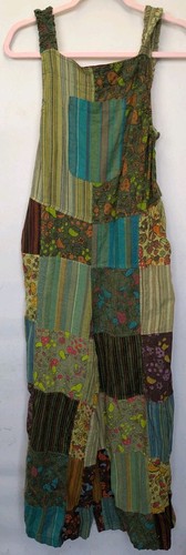 Kathmandu Imports Overalls Patchwork Boho Green 7246