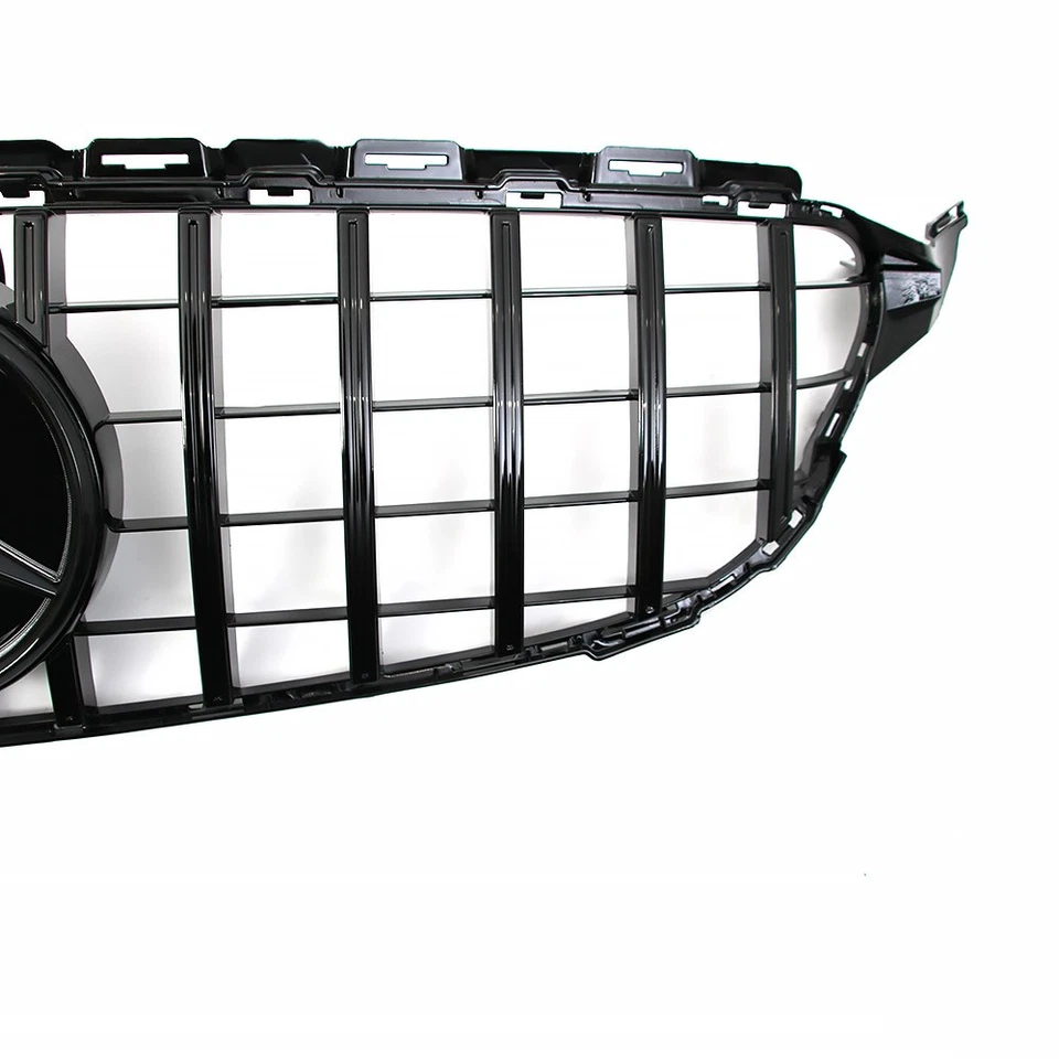 Black Bumper Grille w/LED Emblem Grill For Mercedes Benz W205 C43 C300 2019-2021 Foto 4 de 4