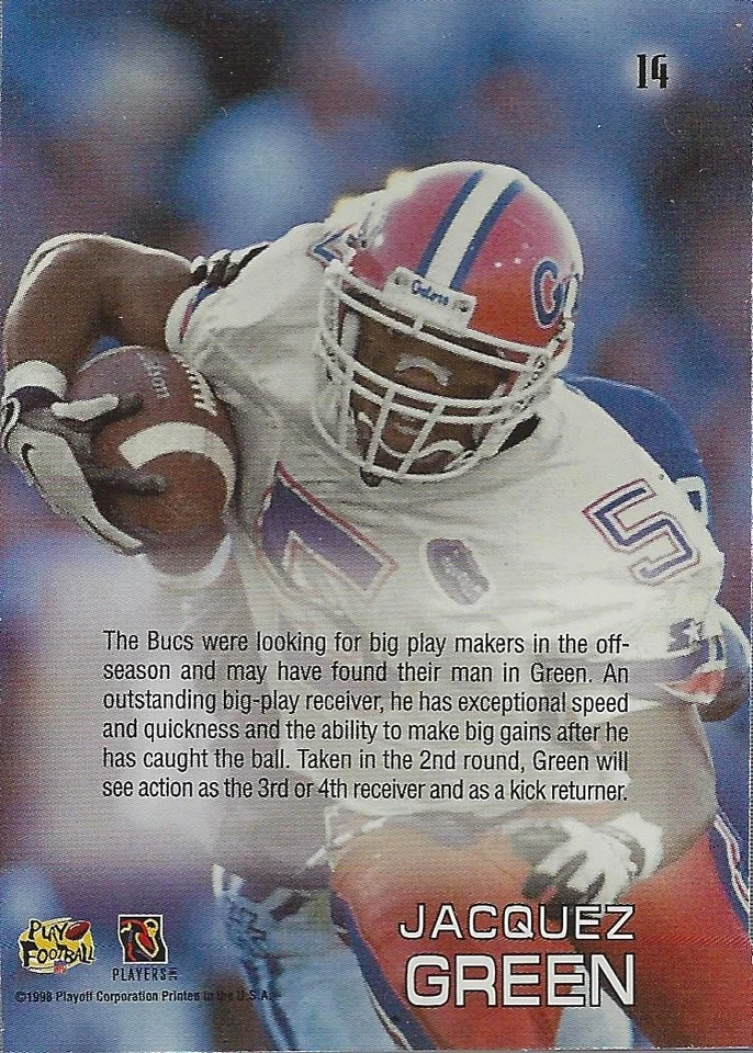 1998 Absolute Draft Picks Bronze #14 Jacquez Green - FB - Image 2 of 2