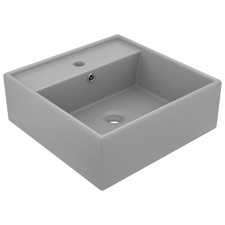 Luxury Basin Overflow Square Ceramic Bathroom Vanity Sink Multi Colours vidaXL