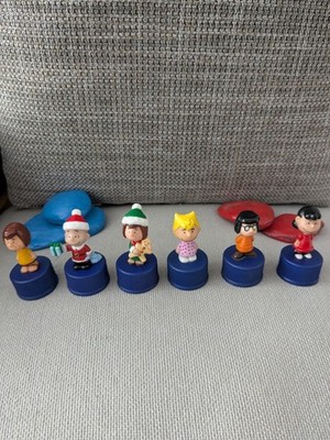6x seltene kleine Comicfiguren Peantus auf Deckel Pepsi Werbefiguren RAR (E017)