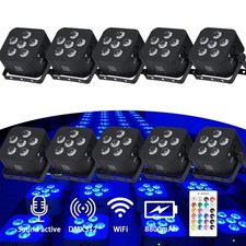 10 Pack Professional Dj Light 6 18W WiFi Remote Control Flat Par Light For Disco
