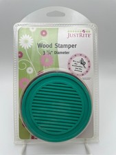 NEW JUSTRITE WOOD STAMPER 3-1/4" DIAMETER MODEL JB-08117 ACCEPTS ALL FONT SIZES