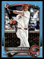 2025 Bowman Draft Mason Neville 1st Prospect Sky Blue Parallel #338/499