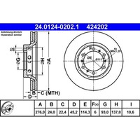 Bremsscheibe ATE 24.0124-0202.1 (2 Stk.)