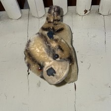 Vintage Steiff Mohair Plush Bully Dog Multi Color Stuffed Animal Dog